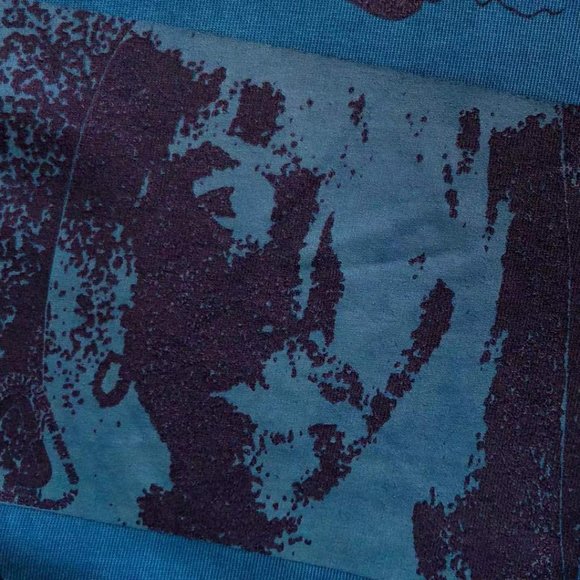 Cavermpt Blue Long Sleeve Hoodie Black Abstract Print - Picture 13 of 15